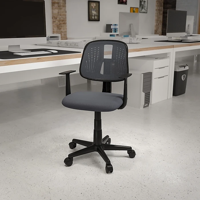 Flash Furniture Nylon Swivel Computer And Desk Chair, Gray (LF134AGY) 4 Flash Furniture Nylon Swivel Computer And Desk Chair, Gray (LF134AGY) - Image 2