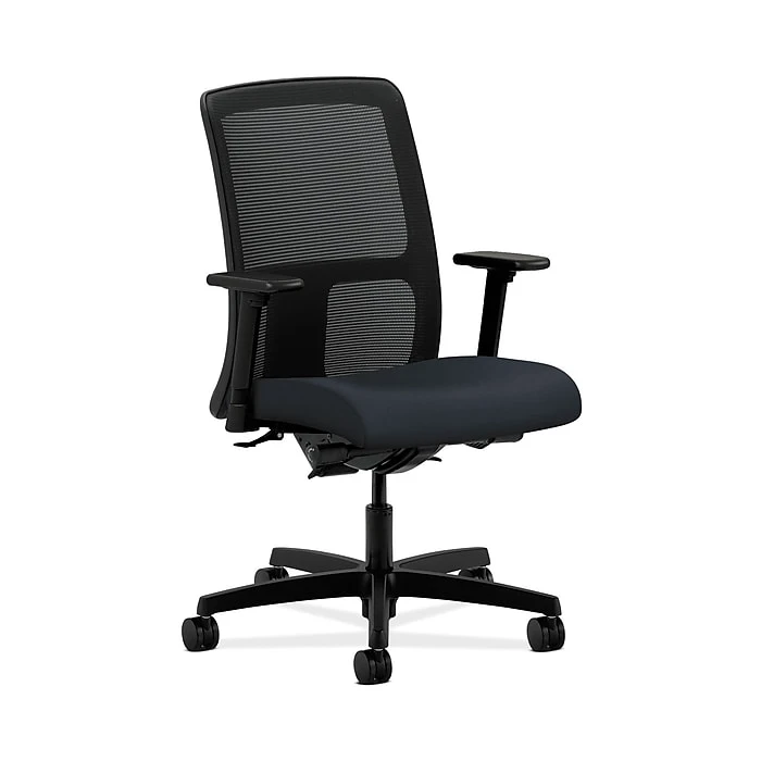 HON Ignition HONIT201WP37 Fabric Seat Mesh Low-Back Office/Computer Chair, Adjustable Arms, Navy 3 HON Ignition HONIT201WP37 Fabric Seat Mesh Low-Back Office/Computer Chair, Adjustable Arms, Navy