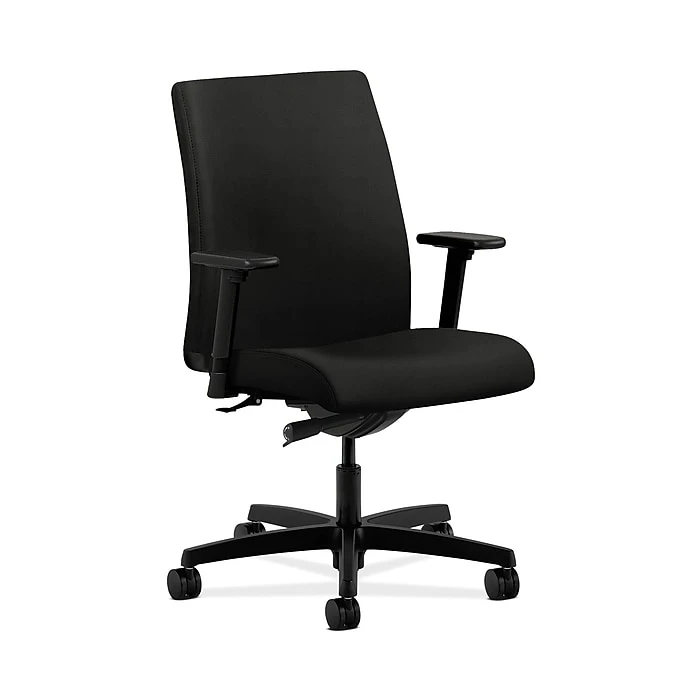 HON HONIT103WP40 Ignition Fabric-Upholstered Low-Back Office/Computer Chair, Adjustable Arms, Black 3 HON HONIT103WP40 Ignition Fabric-Upholstered Low-Back Office/Computer Chair, Adjustable Arms, Black