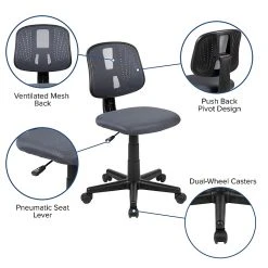 Flash Furniture Fundamentals Nylon Swivel Computer And Desk Chair, Gray (LF-134-GY-GG) -Cheap The Flex Chair Store unnamed file 126