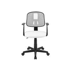 Flash Furniture Fundamentals Foam Swivel Computer And Desk Chair, Black/White (LF134AWH)