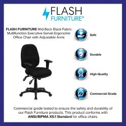 Flash Furniture Mid-Back Multi-Functional Fabric Swivel Computer Chairs (BT662BK) -Cheap The Flex Chair Store unnamed file 1501