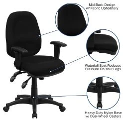 Flash Furniture Mid-Back Multi-Functional Fabric Swivel Computer Chairs (BT662BK) -Cheap The Flex Chair Store unnamed file 1503