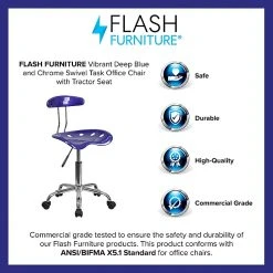 Flash Furniture Chrome Low Back Computer Task Chair With Tractor Seat, Vibrant Deep Blue -Cheap The Flex Chair Store unnamed file 1539
