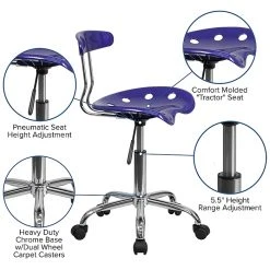 Flash Furniture Chrome Low Back Computer Task Chair With Tractor Seat, Vibrant Deep Blue -Cheap The Flex Chair Store unnamed file 1540