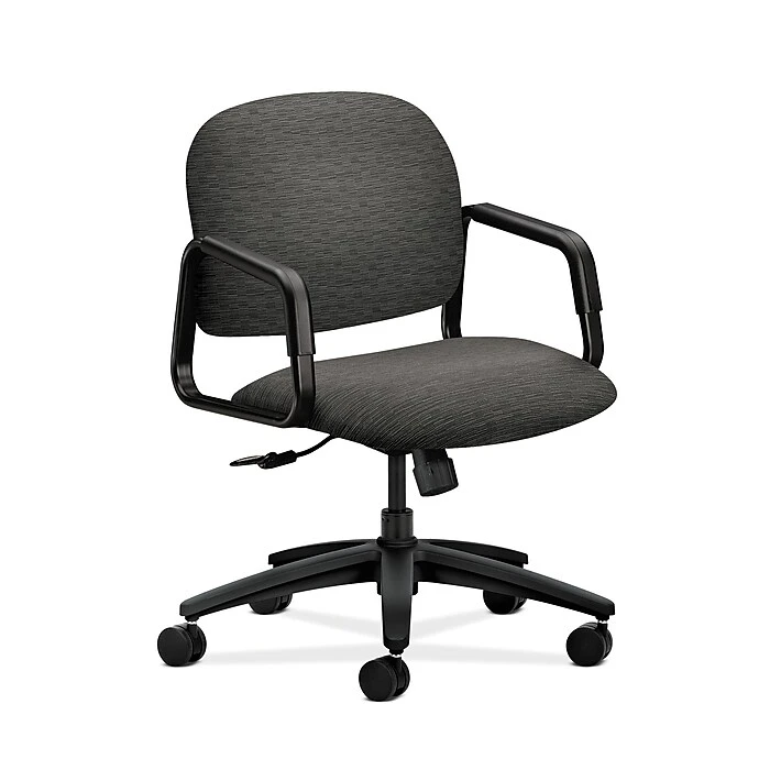 HON HON4002AI10T Solutions Seating Fabric-Upholster Mid-Back Office/Computer Chair, Fixed Arms, Onyx 3 HON HON4002AI10T Solutions Seating Fabric-Upholster Mid-Back Office/Computer Chair, Fixed Arms, Onyx