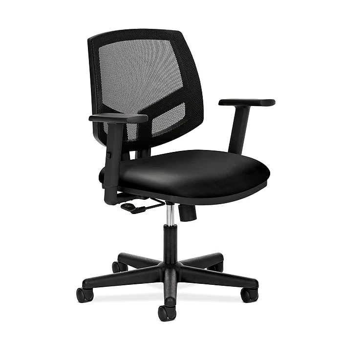 HON® HON5711ASB11 Volt® Leather Mesh Back Office Chair With Adjustable Arms, Black 3 HON® HON5711ASB11 Volt® Leather Mesh Back Office Chair With Adjustable Arms, Black
