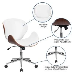 Flash Furniture Mid-Back Walnut Wood Swivel Conference Chair In White Leather (SDSDM22405WH) -Cheap The Flex Chair Store unnamed file 1733
