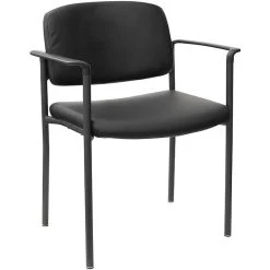 Alera®, Sorrento Series Stacking Guest Chair, Faux Leather, Black, 2/Carton