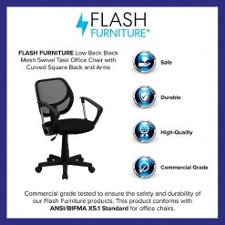 Flash Furniture Mesh Computer And Desk Chair, Black (WA-3074-BK-A-GG) -Cheap The Flex Chair Store unnamed file 179
