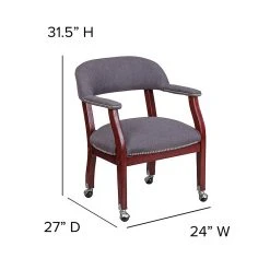 Flash Furniture Fabric Luxurious Conference Chair With Silver Trim Nails And Casters, Gray (BZ100GY) -Cheap The Flex Chair Store unnamed file 1840