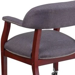 Flash Furniture Fabric Luxurious Conference Chair With Silver Trim Nails And Casters, Gray (BZ100GY) -Cheap The Flex Chair Store unnamed file 1842