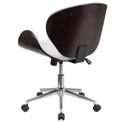 Flash Furniture SDSDM22405MAHWH Mid-Back Mahogany Wood Swivel Conference Chair In White Leather -Cheap The Flex Chair Store unnamed file 1849