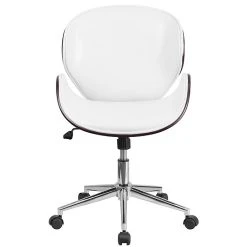 Flash Furniture SDSDM22405MAHWH Mid-Back Mahogany Wood Swivel Conference Chair In White Leather -Cheap The Flex Chair Store unnamed file 1851