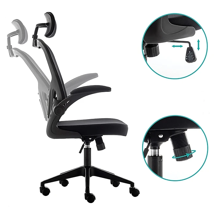 Urban Factory ERGO Simple Ergonomic Adjustable Office Chair, Black (ESC05UF) 5 Urban Factory ERGO Simple Ergonomic Adjustable Office Chair, Black (ESC05UF) - Image 3