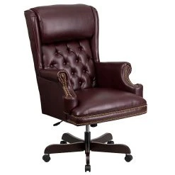 Flash Furniture Leathersoft Traditional Executive Chair, Burgundy (CIJ600BY)