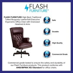 Flash Furniture Leathersoft Traditional Executive Chair, Burgundy (CIJ600BY) -Cheap The Flex Chair Store unnamed file 2059