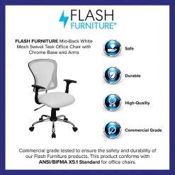 Flash Furniture Mid-Back Office Chair, White -Cheap The Flex Chair Store unnamed file 2068