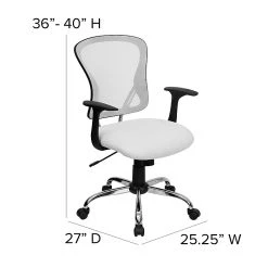 Flash Furniture Mid-Back Office Chair, White -Cheap The Flex Chair Store unnamed file 2070