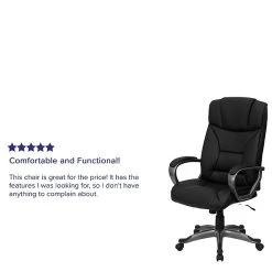Flash Furniture High Back Leather Executive Office Swivel Chair With Titanium Nylon Loop Arms, Black -Cheap The Flex Chair Store unnamed file 2145