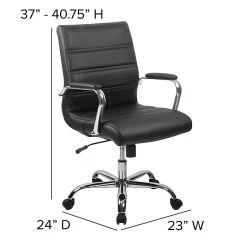 Flash Furniture Mid-Back Black Leather Executive Swivel Office Chair With Chrome Arms [GO-2286M-BK-GG] -Cheap The Flex Chair Store unnamed file 2156