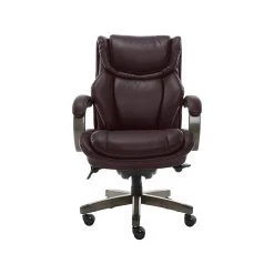 La-Z-Boy Harnett Ergonomic Faux Leather Swivel Executive Chair, Coffee (46253B)