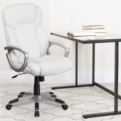Flash Furniture Faux Leather Mid-Back Executive Office Chair, White (GO2236MWH) -Cheap The Flex Chair Store unnamed file 2200
