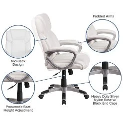 Flash Furniture Faux Leather Mid-Back Executive Office Chair, White (GO2236MWH) -Cheap The Flex Chair Store unnamed file 2203