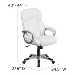Flash Furniture Faux Leather Mid-Back Executive Office Chair, White (GO2236MWH) -Cheap The Flex Chair Store unnamed file 2204