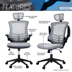 Techni Mobili Executive High Back Mesh Chair, Silver/Grey -Cheap The Flex Chair Store unnamed file 2213