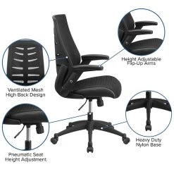 Flash Furniture Designer Mesh High Back Exec Swivel Office Chair W/Height Adj Flip-Up Arms, Black (BLZP809BK) -Cheap The Flex Chair Store unnamed file 2245