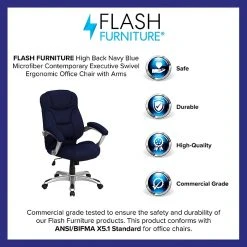 Flash Furniture High Back Micro Fiber Contemporary Office Chair, Navy Blue -Cheap The Flex Chair Store unnamed file 2262