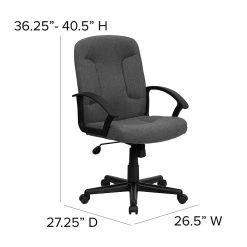 Flash Furniture Mid Back Fabric Task And Computer Chair, Gray -Cheap The Flex Chair Store unnamed file 230
