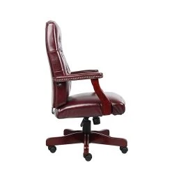 Boss Classic Vinyl Executive Oxblood Chair, Burgundy/Mahogany Finish Frame (B905-BY) -Cheap The Flex Chair Store unnamed file 2333