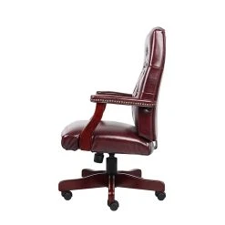 Boss Classic Vinyl Executive Oxblood Chair, Burgundy/Mahogany Finish Frame (B905-BY) -Cheap The Flex Chair Store unnamed file 2334