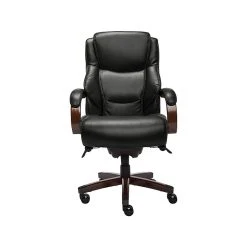 La-Z-Boy Delano Ergonomic Faux Leather Swivel Executive Chair, Black (45833A)