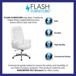 Flash Furniture High Back Traditional Tufted Leather Executive Swivel Chair With Arms (BT444WH) -Cheap The Flex Chair Store unnamed file 2346