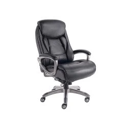 Serta Launtner Bonded Leather Executive Office Chair With Smart Layers Technology, Opportunity Gray/Black (44942A)