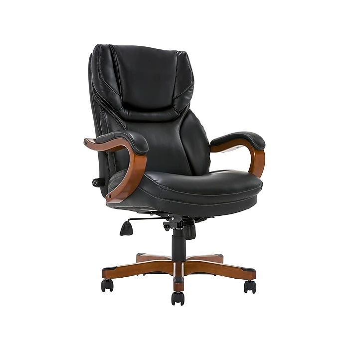 Serta Conway Big & Tall Ergonomic Bonded Leather Swivel Executive Chair, Black/Brown (CHR100007) 4 Serta Conway Big & Tall Ergonomic Bonded Leather Swivel Executive Chair, Black/Brown (CHR100007) - Image 2