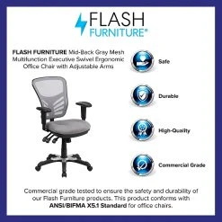 Flash Furniture Mesh Executive Chair, Gray (HL0001GY) -Cheap The Flex Chair Store unnamed file 2373
