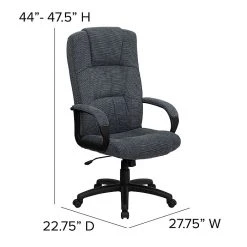 Flash Furniture High-Back Fabric Executive Chair, Fixed Arms, Gray -Cheap The Flex Chair Store unnamed file 2399