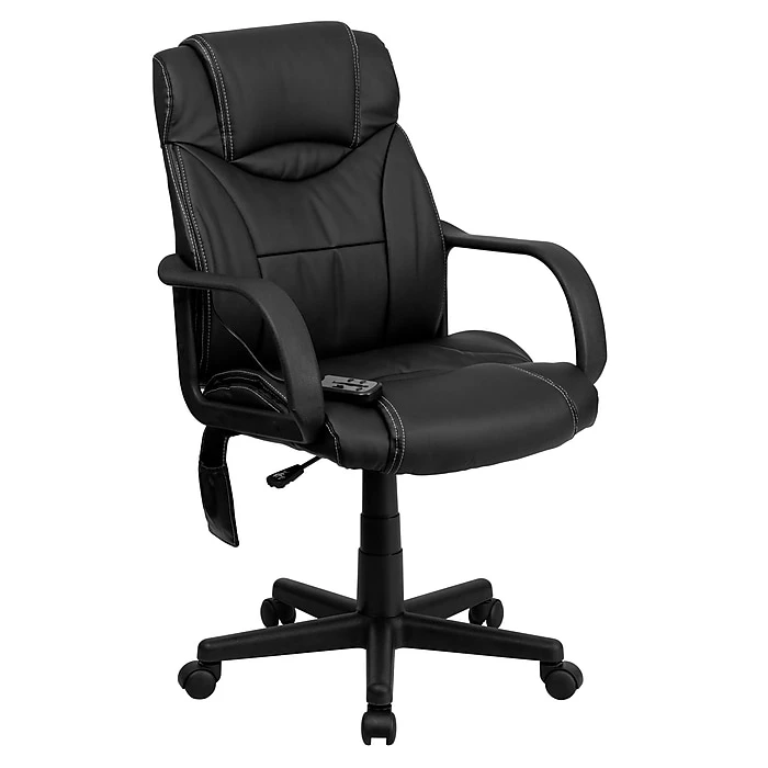 Flash Furniture High Back Leather Massaging Executive Office Chair, Black 3 Flash Furniture High Back Leather Massaging Executive Office Chair, Black