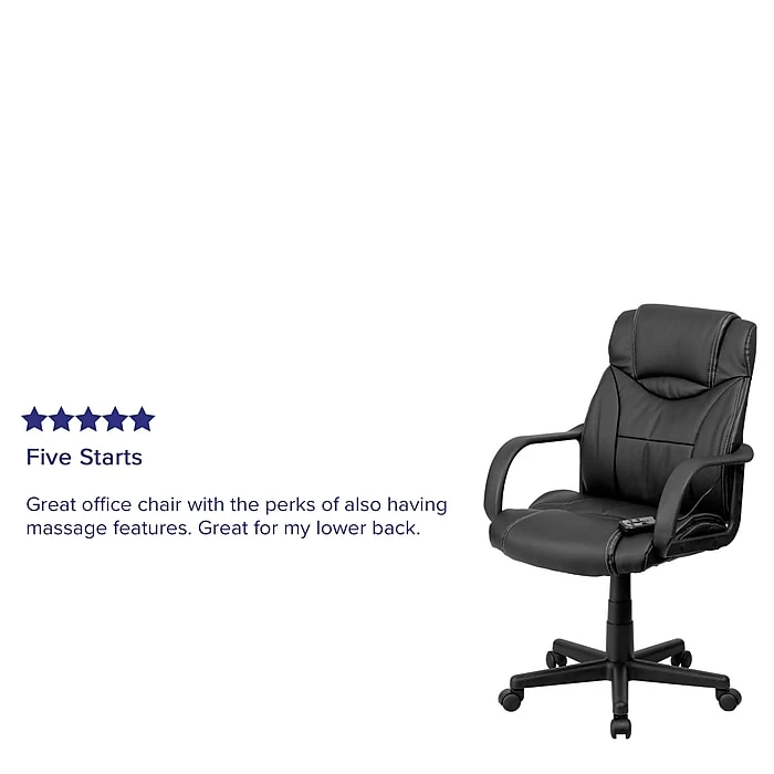 Flash Furniture High Back Leather Massaging Executive Office Chair, Black 7 Flash Furniture High Back Leather Massaging Executive Office Chair, Black - Image 5