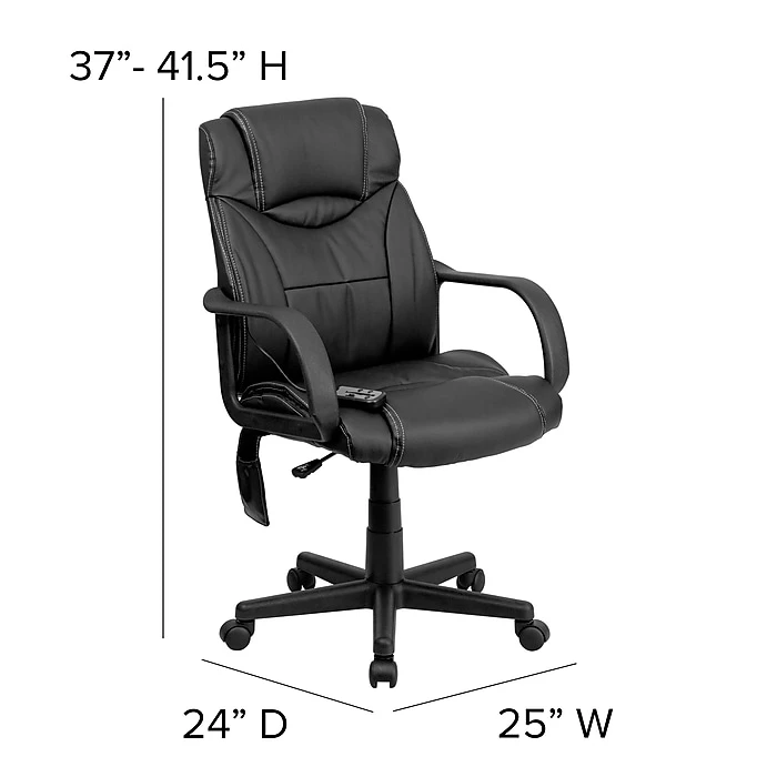 Flash Furniture High Back Leather Massaging Executive Office Chair, Black 9 Flash Furniture High Back Leather Massaging Executive Office Chair, Black - Image 7