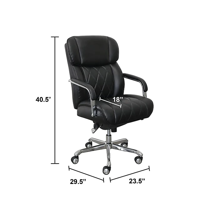 La-Z-Boy Sutherland Ergonomic Faux Leather Swivel Computer And Desk Chair, Black (CHR10048A) 7 La-Z-Boy Sutherland Ergonomic Faux Leather Swivel Computer And Desk Chair, Black (CHR10048A) - Image 5