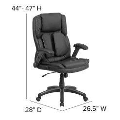 Flash Furniture Flash BT90275H Leather Extreme Comfort High Back Exec Swivel Office Chair W/Flip-Up Arms, Black -Cheap The Flex Chair Store unnamed file 2460