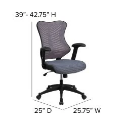 Flash Furniture Mesh/Fire-retardant Foam Executive Chair, Black/Designer Gray (BL-ZP-806-GY-GG) -Cheap The Flex Chair Store unnamed file 2470