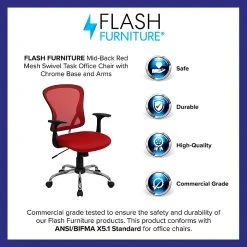 Flash Furniture Mid-Back Office Chair, Red -Cheap The Flex Chair Store unnamed file 2477