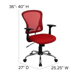 Flash Furniture Mid-Back Office Chair, Red -Cheap The Flex Chair Store unnamed file 2479