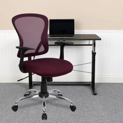 Flash Furniture Mid-Back Office Chair, Burgundy -Cheap The Flex Chair Store unnamed file 2484